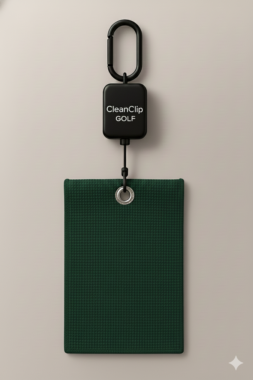 CleanClip Golfhåndklæde (Mørkegrøn)