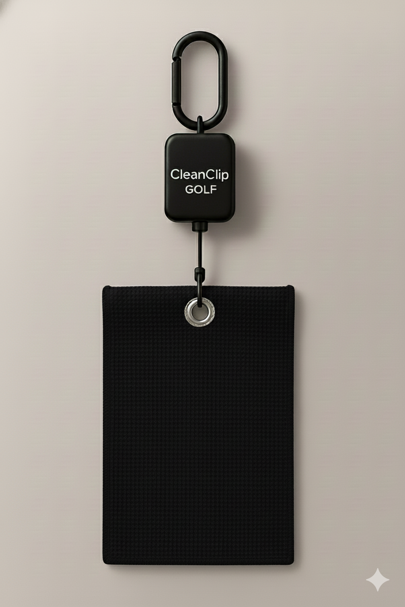 CleanClip Golfhåndklæde (Sort)